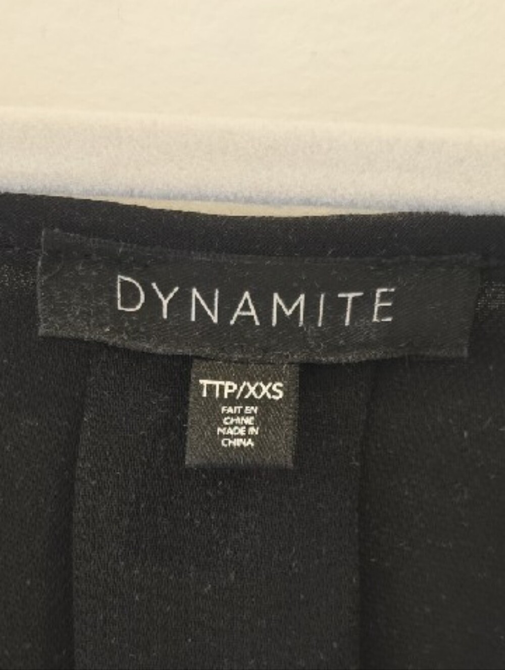 Dynamite Black Long-Sleeve Blouse with Gold Zip - Picture 3 of 4